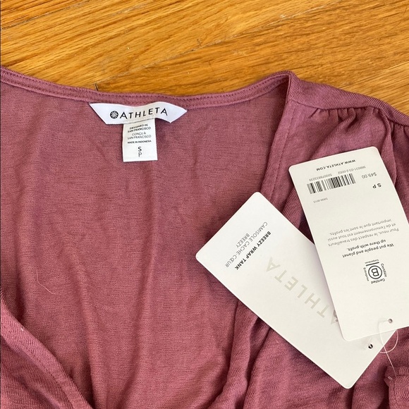 Athleta Pink and Purple Sleeveless Wrap Blouse - Picture 2 of 2